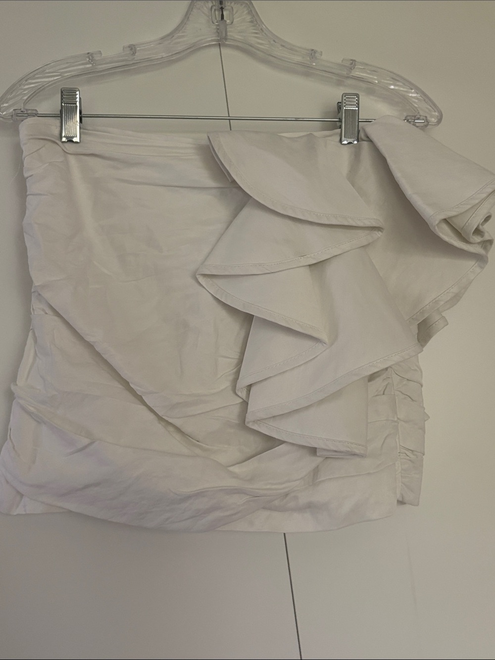 Zara Ivory Ruffled Mini Skirt